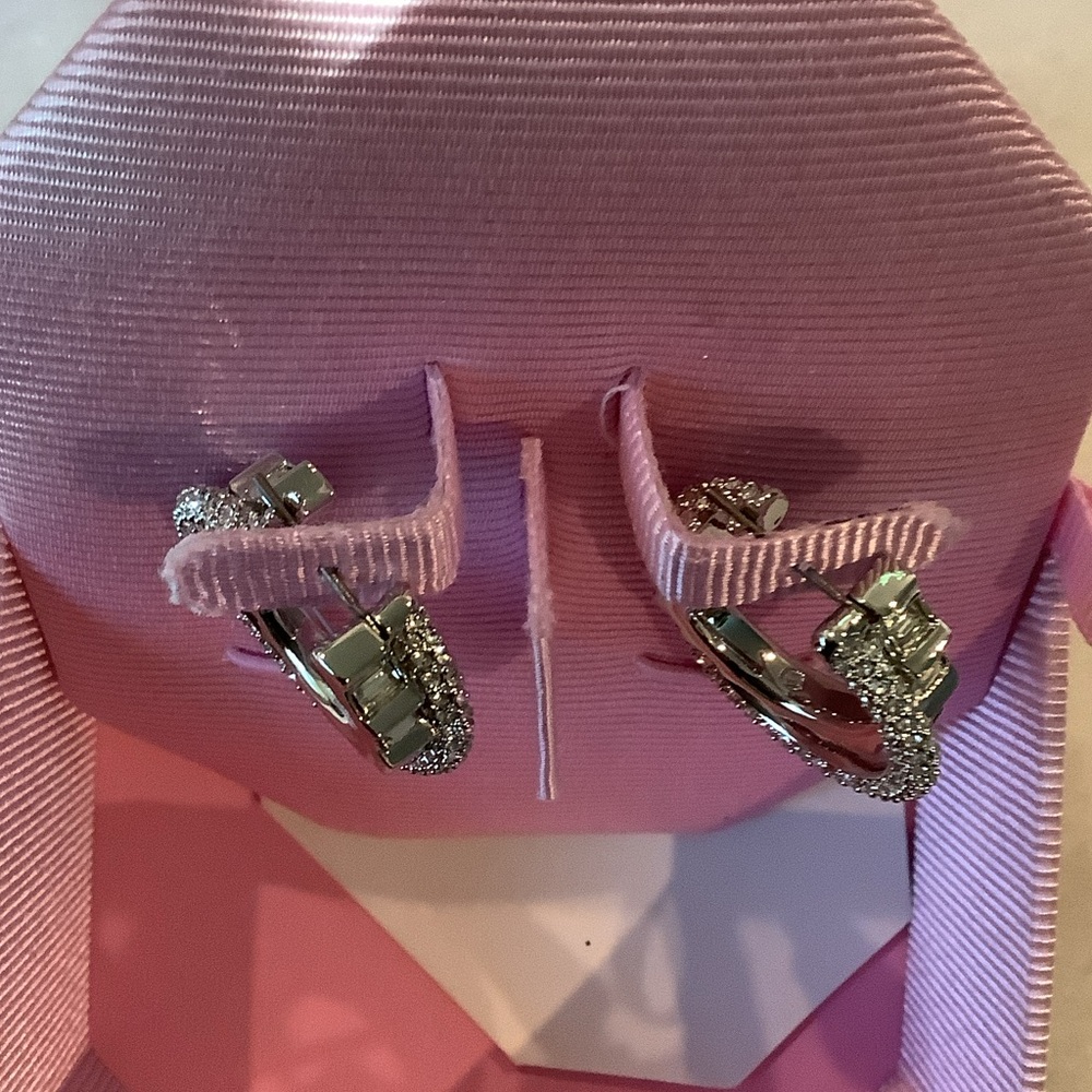 Swarovski Matrix Small Heart Hoop Earrings, Brand New - Picture 3 of 4